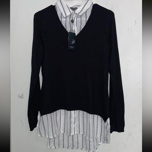 Adrianna Pappell Women’s Medium Vneck Twofer Sweater